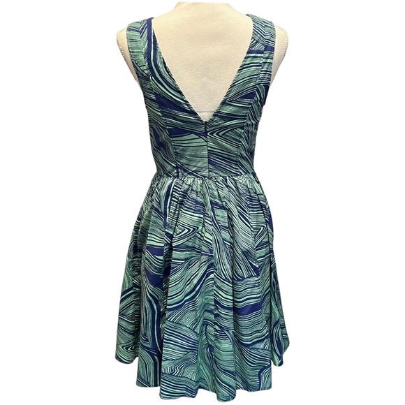 Plenty by Tracy Reese Size 6 Dress Tessa Marble Waves Sleeveless Fit & F… - Picture 2 of 10